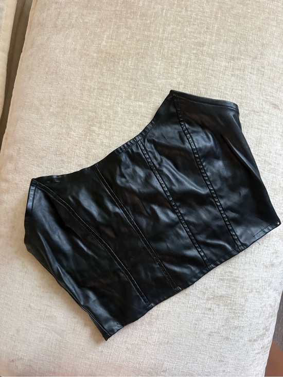 SHEIN Tops - SHEIN Black Faux Leather Corset Top